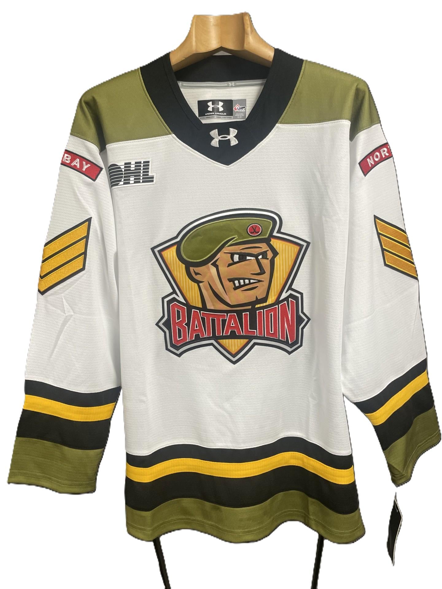 Adult North Bay Battalion Replica Sweater - White